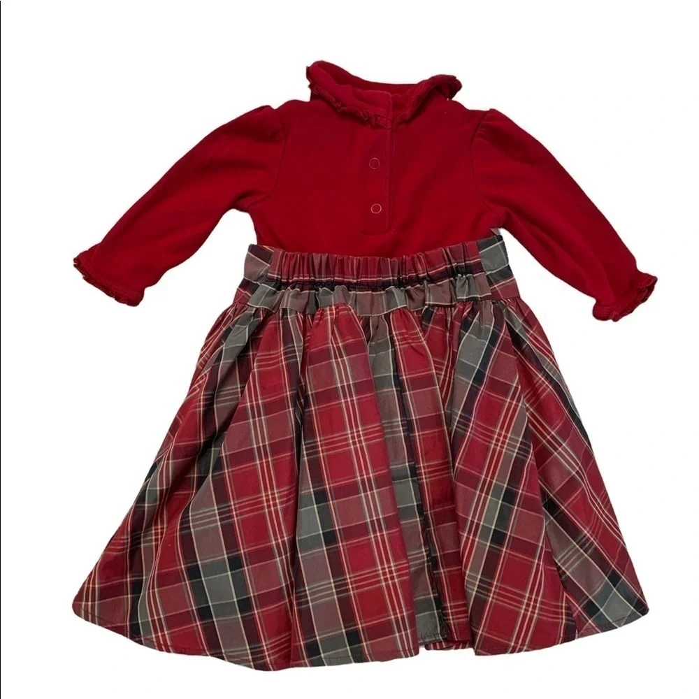 Gymboree 💯% Cotton Plaid Dress size 6-12 Months